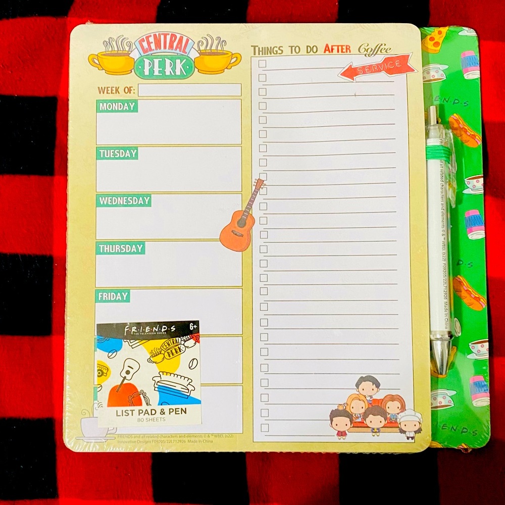 FRIENDS List pad and pen